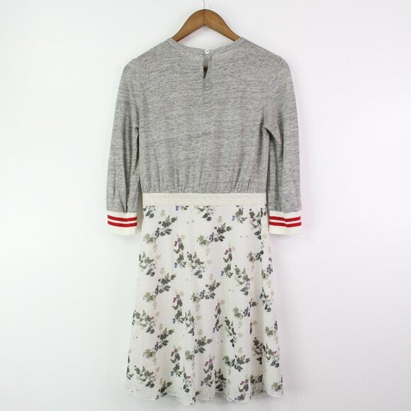 Warm Linen Swiss Dot Floral Fit n Flare Dress Size 0 - Picture 8 of 12